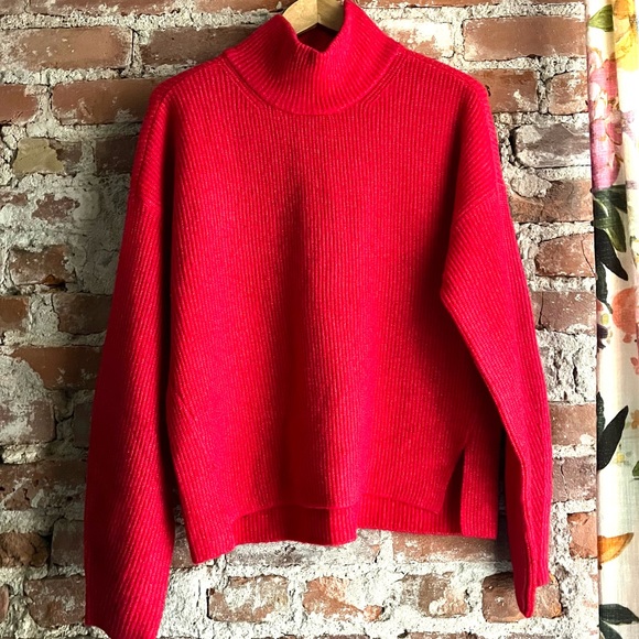 Abercrombie & Fitch Sweaters - abercrombie soft a&f collection hot pink ribbed mock neck sweater